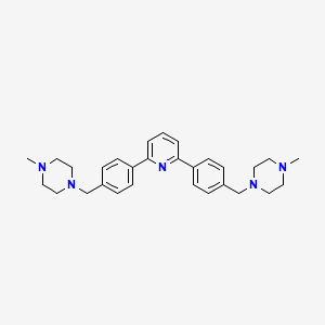 molecular formula C29H37N5 B12800127 Piperazine, 1,1'-(2,6-pyridinediylbis(4,1-phenylenemethylene))bis(4-methyl- CAS No. 129225-05-4