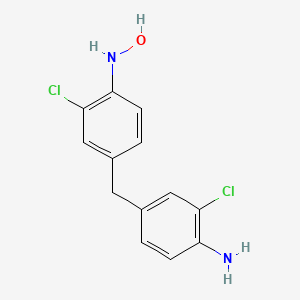 molecular formula C13H12Cl2N2O B12800183 Benzenamine, 4-((4-amino-3-chlorophenyl)methyl)-2-chloro-N-hydroxy- CAS No. 115084-47-4
