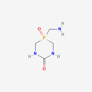 molecular formula C4H10N3O2P B12800237 5-(Aminomethyl)-1,3,5-diazaphosphinan-2-one 5-oxide CAS No. 77032-63-4
