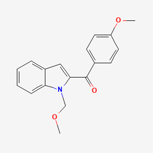 molecular formula C18H17NO3 B12800245 (1-(Methoxymethyl)-1H-indol-2-yl)(4-methoxyphenyl)methanone CAS No. 40899-81-8