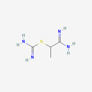 molecular formula C4H10N4S B12800268 2-Amino-2-imino-1-methylethyl imidothiocarbamate CAS No. 88526-36-7