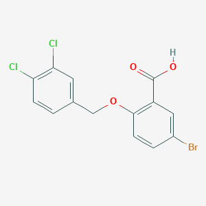 molecular formula C14H9BrCl2O3 B1280028 5-Bromo-2-[(3,4-dichlorobenzyl)oxy]benzoic acid CAS No. 62176-38-9