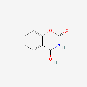 molecular formula C8H7NO3 B12800282 4-Hydroxy-3,4-dihydro-2H-1,3-benzoxazin-2-one CAS No. 1127-92-0