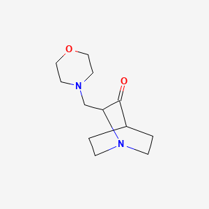 molecular formula C12H20N2O2 B12800314 2-(4-Morpholinylmethyl)quinuclidin-3-one CAS No. 41971-48-6