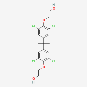 molecular formula C19H20Cl4O4 B12800327 2,2'-{Propane-2,2-diylbis[(2,6-dichloro-4,1-phenylene)oxy]}di(ethan-1-ol) CAS No. 29364-37-2