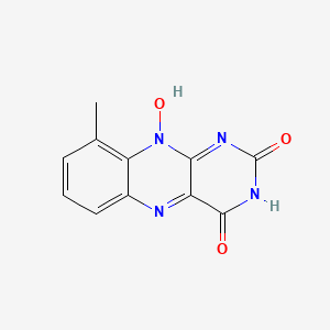 molecular formula C11H8N4O3 B12800354 Benzo(g)pteridine-2,4(1H,3H)-dione, 9-methyl-, 10-oxide CAS No. 85989-81-7