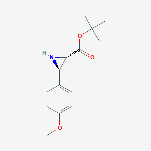 molecular formula C14H19NO3 B12800379 Tert-butyl (2S,3R)-3-(4-methoxyphenyl)aziridine-2-carboxylate 