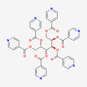 molecular formula C42H32N6O12 B12800389 D-Glucitol, hexa-4-pyridinecarboxylate CAS No. 80466-03-1