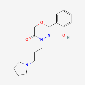 molecular formula C16H21N3O3 B12800414 2-(2-Hydroxyphenyl)-4-(3-(1-pyrrolidinyl)propyl)-4H-1,3,4-oxadiazin-5(6H)-one CAS No. 53995-45-2
