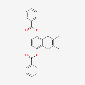 molecular formula C26H22O4 B12800438 (4-Benzoyloxy-6,7-dimethyl-5,8-dihydronaphthalen-1-yl) benzoate CAS No. 57998-97-7