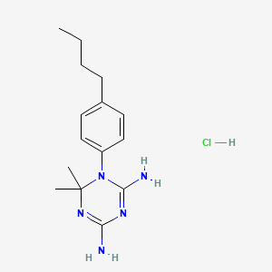 molecular formula C15H24ClN5 B12800485 1,3,5-Triazine-2,4-diamine, 1-(4-butylphenyl)-1,6-dihydro-6,6-dimethyl-, monohydrochloride CAS No. 4479-25-8