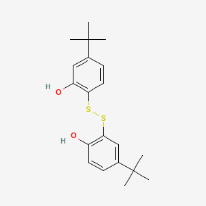 molecular formula C20H26O2S2 B12800620 4-(1,1-Dimethylethyl)-2-((4-(1,1-dimethylethyl)-2-hydroxyphenyl)dithio)phenol CAS No. 94158-36-8