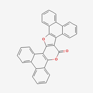 molecular formula C31H16O3 B12800691 16,33-dioxaoctacyclo[16.15.0.02,15.03,8.09,14.019,32.020,25.026,31]tritriaconta-1(18),2(15),3,5,7,9,11,13,19(32),20,22,24,26,28,30-pentadecaen-17-one CAS No. 89507-31-3