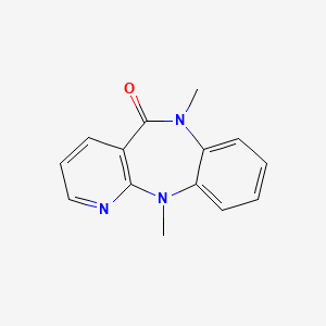 molecular formula C14H13N3O B12800702 N6,N11-Dimethyl-6,11-dihydro-5H-pyrido(2,3-b)(1,5)benzodiazepin-5-one CAS No. 132686-83-0