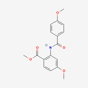 molecular formula C17H17NO5 B12800755 Methoxydianthramide A methyl ester CAS No. 136945-66-9