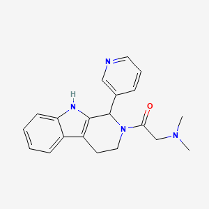 molecular formula C20H22N4O B12800768 2,3,4,9-Tetrahydro-2-((dimethylamino)acetyl)-1-(3-pyridinyl)-1H-pyrido(3,4-b)indole CAS No. 110785-19-8