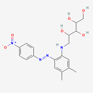 molecular formula C19H24N4O6 B12800803 1-deoxy-1-((4,5-dimethyl-2-((E)-(4-nitrophenyl)diazenyl)phenyl)amino)pentitol CAS No. 6286-17-5