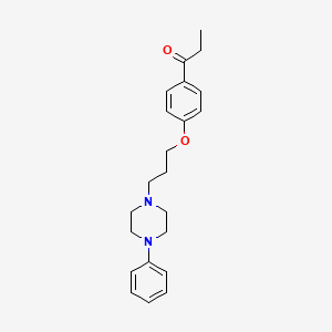 molecular formula C22H28N2O2 B12800831 Propiophenone, 4'-(3-(4-phenyl-1-piperazinyl)propoxy)- CAS No. 36115-62-5
