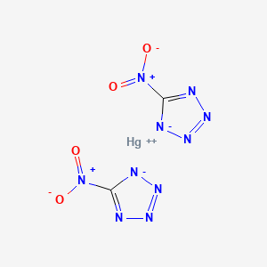 molecular formula C2HgN10O4 B12800837 1H-Tetrazole, 5-nitro-, mercury(2+) salt CAS No. 60345-95-1