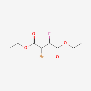 molecular formula C8H12BrFO4 B12800841 Butanedioic acid, 2-bromo-3-fluoro-, diethyl ester CAS No. 685-80-3