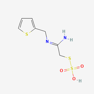 molecular formula C7H10N2O3S3 B12800850 S-(2-Imino-2-((2-thienylmethyl)amino)ethyl) hydrogen thiosulfate CAS No. 13338-52-8