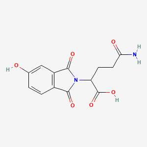 molecular formula C13H12N2O6 B12800893 2H-Isoindole-2-acetic acid, alpha-(3-amino-3-oxopropyl)-1,3-dihydro-5-hydroxy-1,3-dioxo- CAS No. 64567-62-0