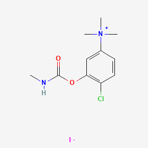 molecular formula C11H16ClIN2O2 B12800894 Carbamic acid, methyl-, (2-chloro-5-(trimethylammonio)phenyl) ester, iodide CAS No. 63981-88-4