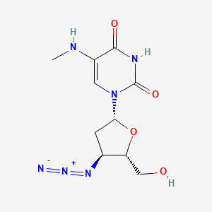 molecular formula C10H14N6O4 B12800952 3'-Azido-2',3'-dideoxy-5-methyaminouridine CAS No. 111495-88-6