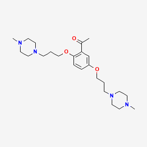 molecular formula C24H40N4O3 B12800963 Ethanone, 1-(2,5-bis(3-(4-methyl-1-piperazinyl)propoxy)phenyl)- CAS No. 87048-98-4