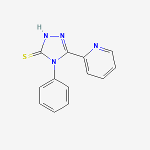 molecular formula C13H10N4S B1280098 4-phenyl-5-(pyridin-2-yl)-4H-1,2,4-triazole-3-thiol CAS No. 56041-34-0