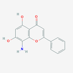 molecular formula C15H11NO4 B128010 8-Amino-5,7-dihydroxy-2-phenylchromen-4-one CAS No. 152969-73-8