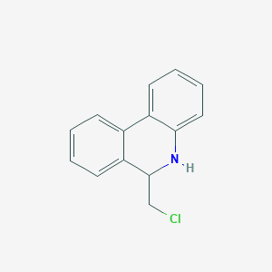 molecular formula C14H12ClN B12801011 6-(Chloromethyl)-5,6-dihydrophenanthridine CAS No. 5446-59-3