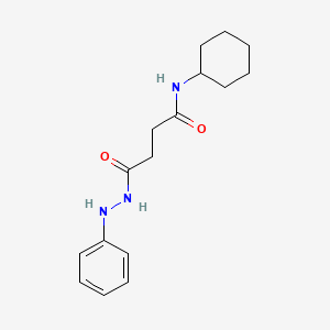 molecular formula C16H23N3O2 B12801055 Butanoic acid, 4-(cyclohexylamino)-4-oxo-, 2-phenylhydrazide CAS No. 62970-61-0