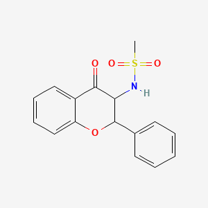molecular formula C16H15NO4S B12801122 N-(4-Oxo-2-phenyl-3,4-dihydro-2H-chromen-3-yl)methanesulfonamide CAS No. 6959-91-7
