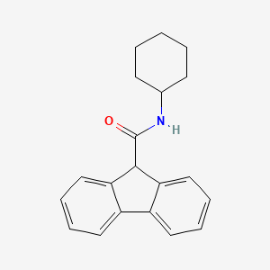 molecular formula C20H21NO B12801192 N-cyclohexyl-9H-fluorene-9-carboxamide CAS No. 7471-88-7