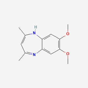 molecular formula C13H16N2O2 B12801266 7,8-Dimethoxy-2,4-dimethyl-1H-1,5-benzodiazepine CAS No. 6286-55-1