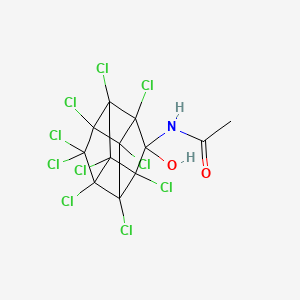 molecular formula C12H5Cl10NO2 B12801285 N-(1,2,3,4,6,7,8,9,10,10-decachloro-5-hydroxy-5-pentacyclo[5.3.0.02,6.03,9.04,8]decanyl)acetamide CAS No. 4715-23-5