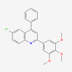molecular formula C24H20ClNO3 B12801403 6-Chloro-4-phenyl-2-(3,4,5-trimethoxyphenyl)quinoline CAS No. 21923-49-9