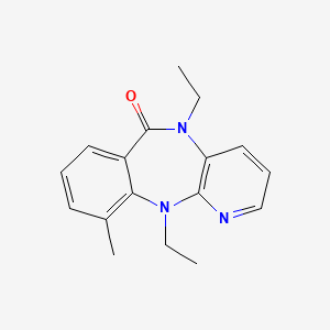 molecular formula C17H19N3O B12801491 N5,N11-Diethyl-10-methyl-5,11-dihydro-6H-pyrido(2,3-b)(1,4)benzodiazepin-6-one CAS No. 132932-26-4