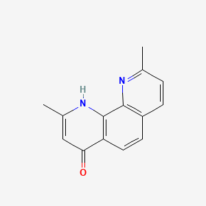 molecular formula C14H12N2O B12801528 2,9-Dimethyl(1,10)phenanthrolin-4-ol CAS No. 27337-58-2
