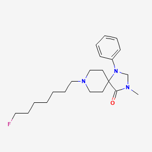 molecular formula C21H32FN3O B12801533 8-(7-Fluoroheptyl)-3-methyl-4-oxo-1-phenyl-1,3,8-triazaspiro(4.5)decane CAS No. 102504-79-0