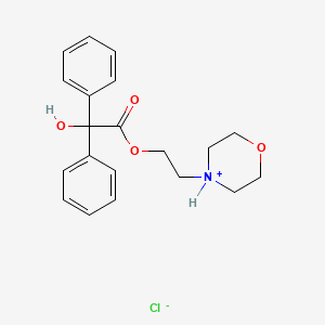 molecular formula C20H24ClNO4 B12801543 Benzilic acid, (2-morpholinoethyl) ester, hydrochloride CAS No. 4544-09-6