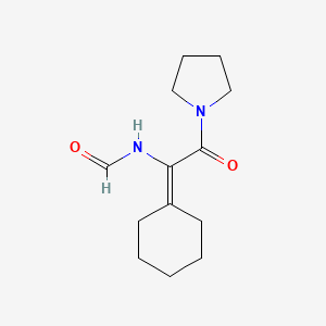 molecular formula C13H20N2O2 B12801552 Formamide, N-(1-cyclohexylidene-2-oxo-2-(1-pyrrolidinyl)ethyl)- CAS No. 99506-27-1