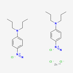 molecular formula C24H36Cl4N6Zn B12801556 zinc;4-(dipropylamino)benzenediazonium;tetrachloride CAS No. 33864-17-4