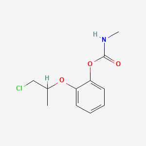 molecular formula C11H14ClNO3 B12801558 Phenol, 2-(2-chloro-1-methylethoxy)-, methylcarbamate CAS No. 79637-88-0