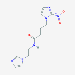 molecular formula C12H16N6O3 B12801674 N-(2-(1H-Imidazol-1-yl)ethyl)-2-nitro-1H-imidazole-1-butanamide CAS No. 154094-94-7