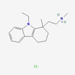 molecular formula C18H27ClN2 B12801705 9-Ethyl-N,1-dimethyl-1,2,3,4-tetrahydrocarbazole-1-ethylamine hydrochloride CAS No. 58965-25-6