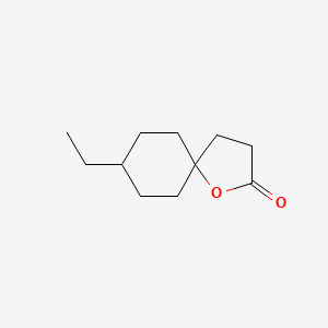 molecular formula C11H18O2 B12801718 1-Oxaspiro(4.5)decan-2-one, 8-ethyl-, cis- CAS No. 91069-39-5