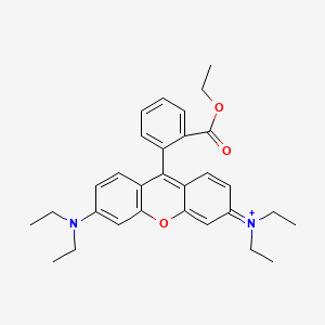 molecular formula C30H35N2O3+ B12801727 Xanthylium, 3,6-bis(diethylamino)-9-(2-(ethoxycarbonyl)phenyl)- CAS No. 14899-09-3