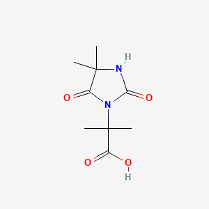 molecular formula C9H14N2O4 B12801737 2-(4,4-Dimethyl-2,5-dioxo-1-imidazolidinyl)-2-methylpropanoic acid CAS No. 87783-57-1